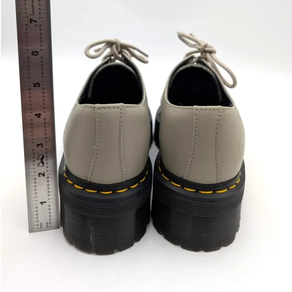 Dr. Martens 1461 Quad Platform Derby Shoes Unisex Vintage Taupe Size USW11/M10